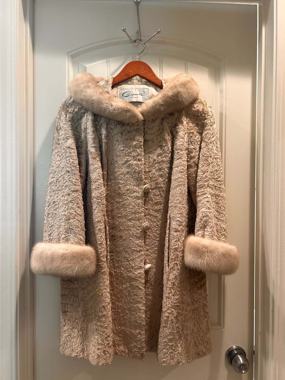 Vintage Astrakhan Lamb Fur Coat w/ Mink Collar & Cuffs🤍